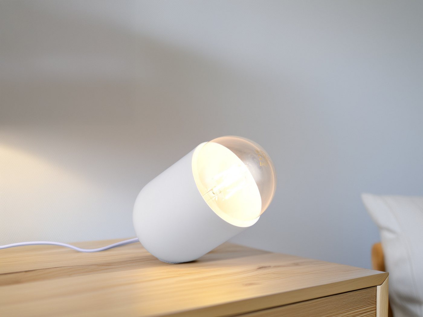 Reality Leuchten LED Nachttischlampe, Dimmfunktion, LED wechselbar, warmweiß, klein-e besondere Tischlampe für die Fensterbank, Höhe 13,5cm – Bild 2 von 5