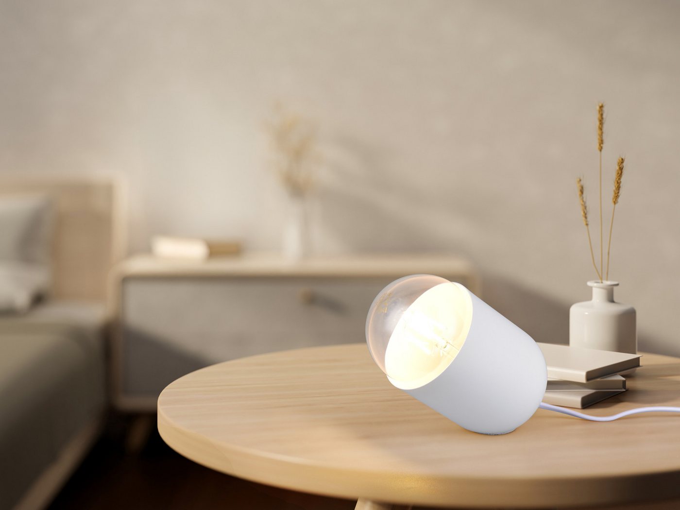 Reality Leuchten LED Nachttischlampe, Dimmfunktion, LED wechselbar, warmweiß, klein-e besondere Tischlampe für die Fensterbank, Höhe 13,5cm – Bild 5 von 5