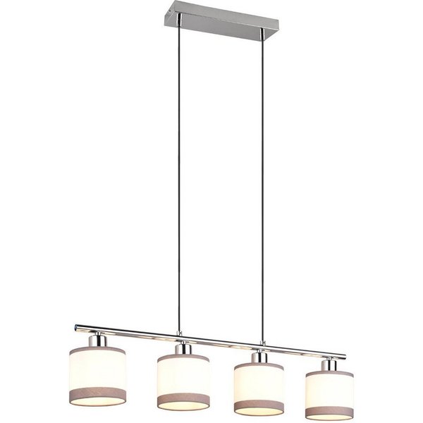 Reality Leuchten LED Pendelleuchte, LED wechselbar, warmweiß, Balken-pendelleuchte mehrflammig hängend über-n Esstisch & Kücheninsel