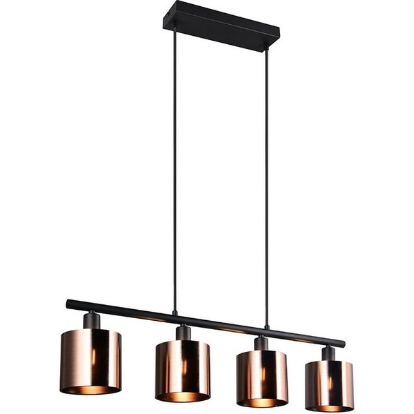 Reality Leuchten LED Pendelleuchte, Dimmfunktion, LED wechselbar, Warmweiß, Esstisch Lampe hängend mehrflammig Lampenschirme Bronzefarbig, B: 75cm