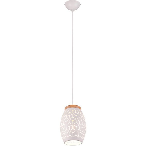 Reality Leuchten LED Pendelleuchte einflammig mit Dekorstanzung Ø 15cm, dimmbar, LED wechselbar, warmweiß, kleine Esstisch-Lampe, Schlafzimmer Bett hängend inkl