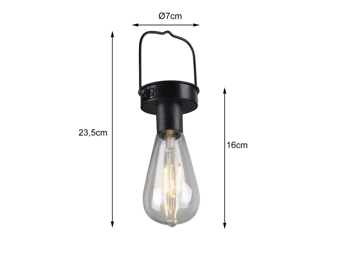 Reality Leuchten LED Solarleuchte, Dämmerungssensor, LED fest integriert, 6erSet Solar-lichter Hängeleuchte Outdoor hängend Garten & Balkon Ø7cm – Bild 4 von 5