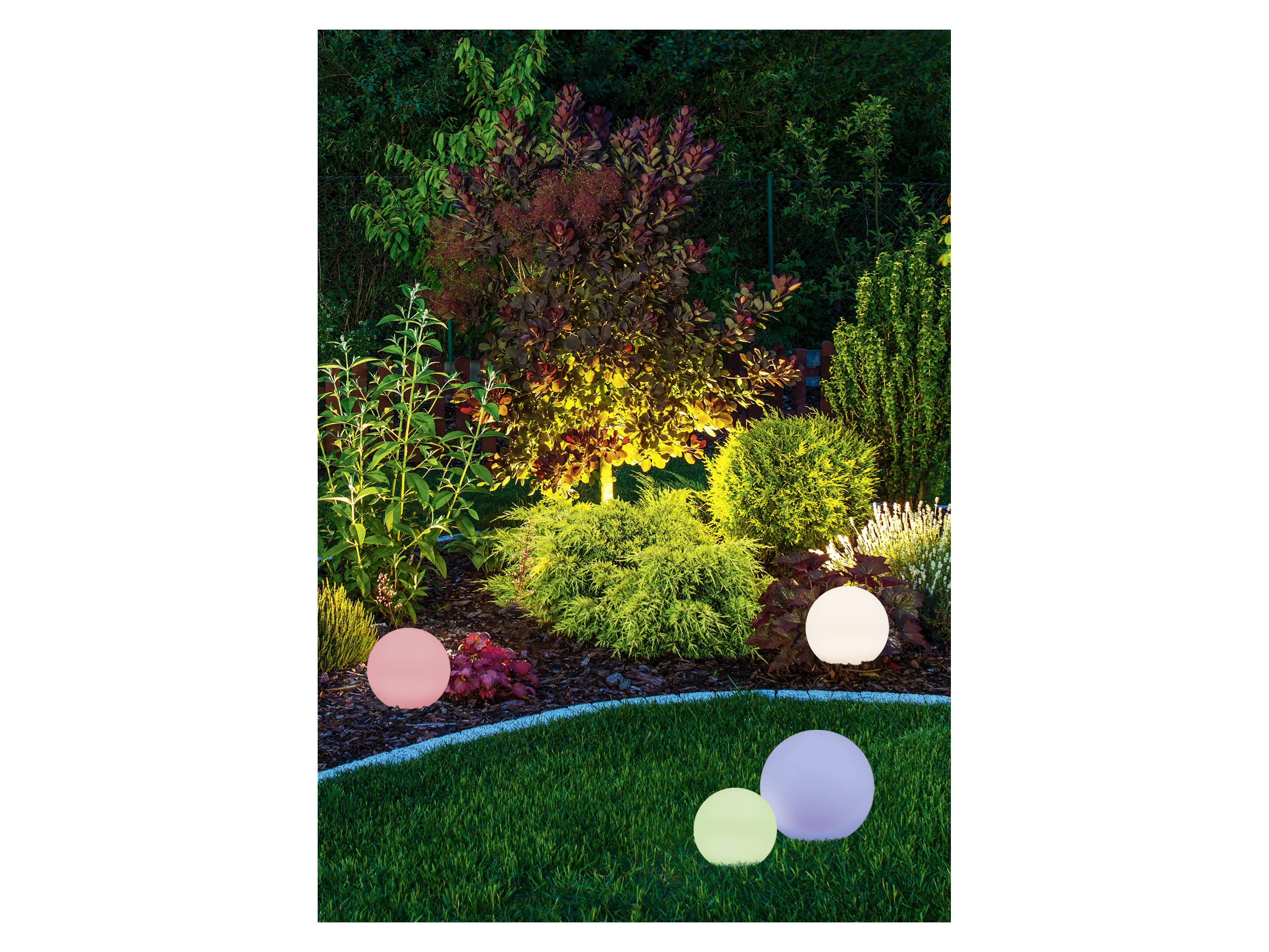 Reality Leuchten LED Solarleuchte MELO, Kugel Gartenleuchte Akku Solar, mit Erdspieß, Fernbedienung, Farbwechsel, Fernbedienung, Infrarot inkl., Memoryfunktion, – Bild 2 von 4