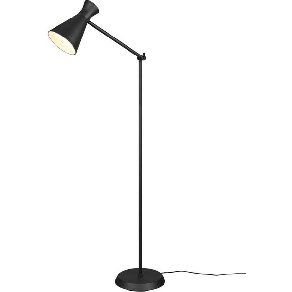 Reality Leuchten LED Stehlampe, Dimmfunktion, LED wechselbar, Warmweiß, Leselampe Ecke dimmbar, Designklassiker Industrial, Schwarz H: 150cm