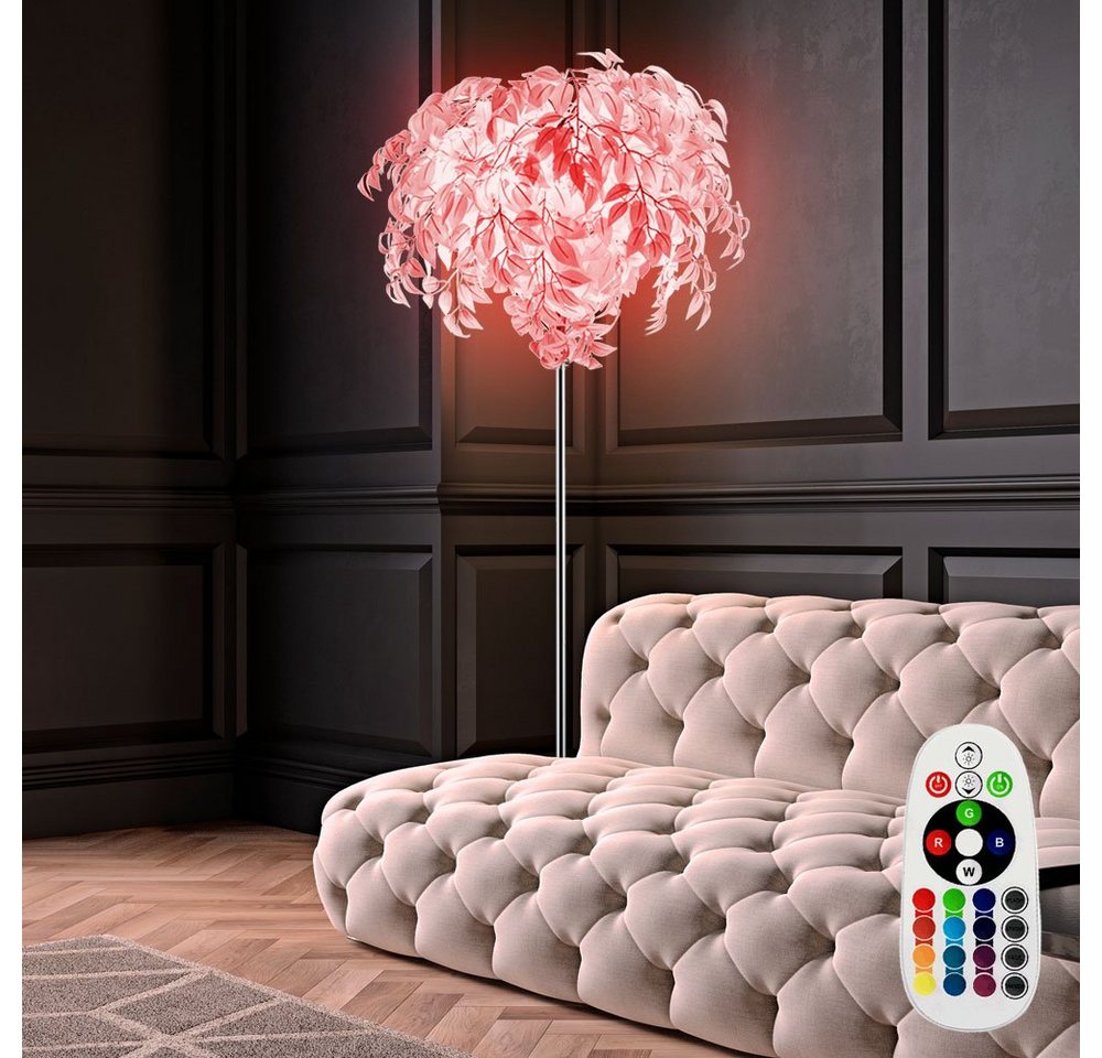 Reality Leuchten LED Stehlampe, Leuchtmittel inklusive, Stehlampe Blätterdesign RGB LED Fernbedienung H 180 cm – Bild 3 von 5