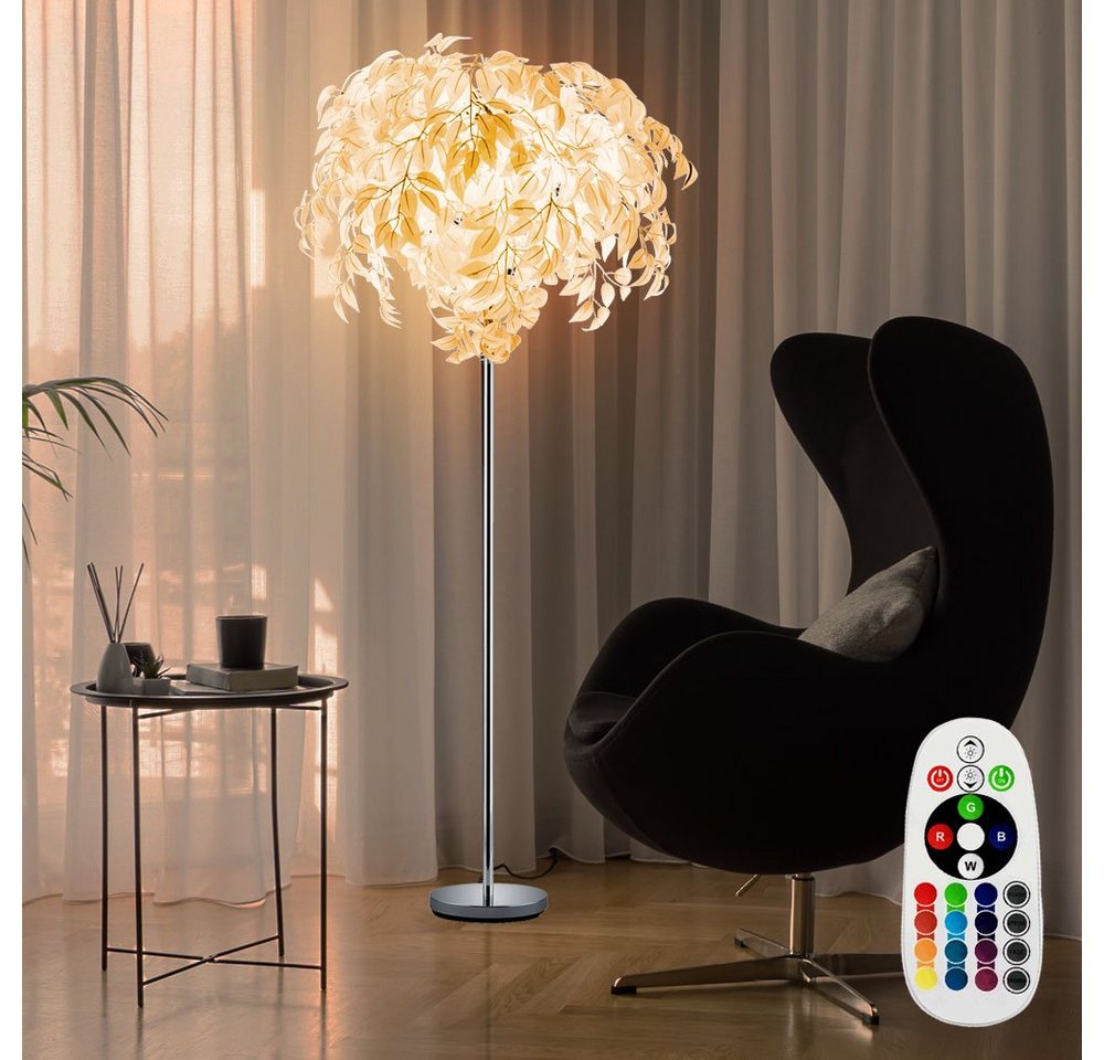 Reality Leuchten LED Stehlampe, Leuchtmittel inklusive, Stehlampe Blätterdesign RGB LED Fernbedienung H 180 cm – Bild 5 von 5
