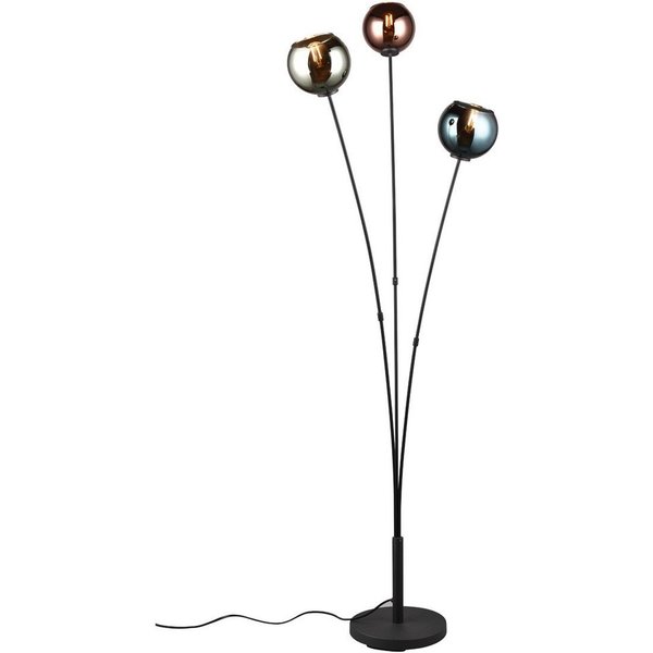 Reality Leuchten LED Stehlampe mit bunten Glaskugeln, Höhe 150cm, dimmbar, LED wechselbar, warmweiß, ausgefallene moderne Wohnzimmer-lampe stehend für Ecke, ink