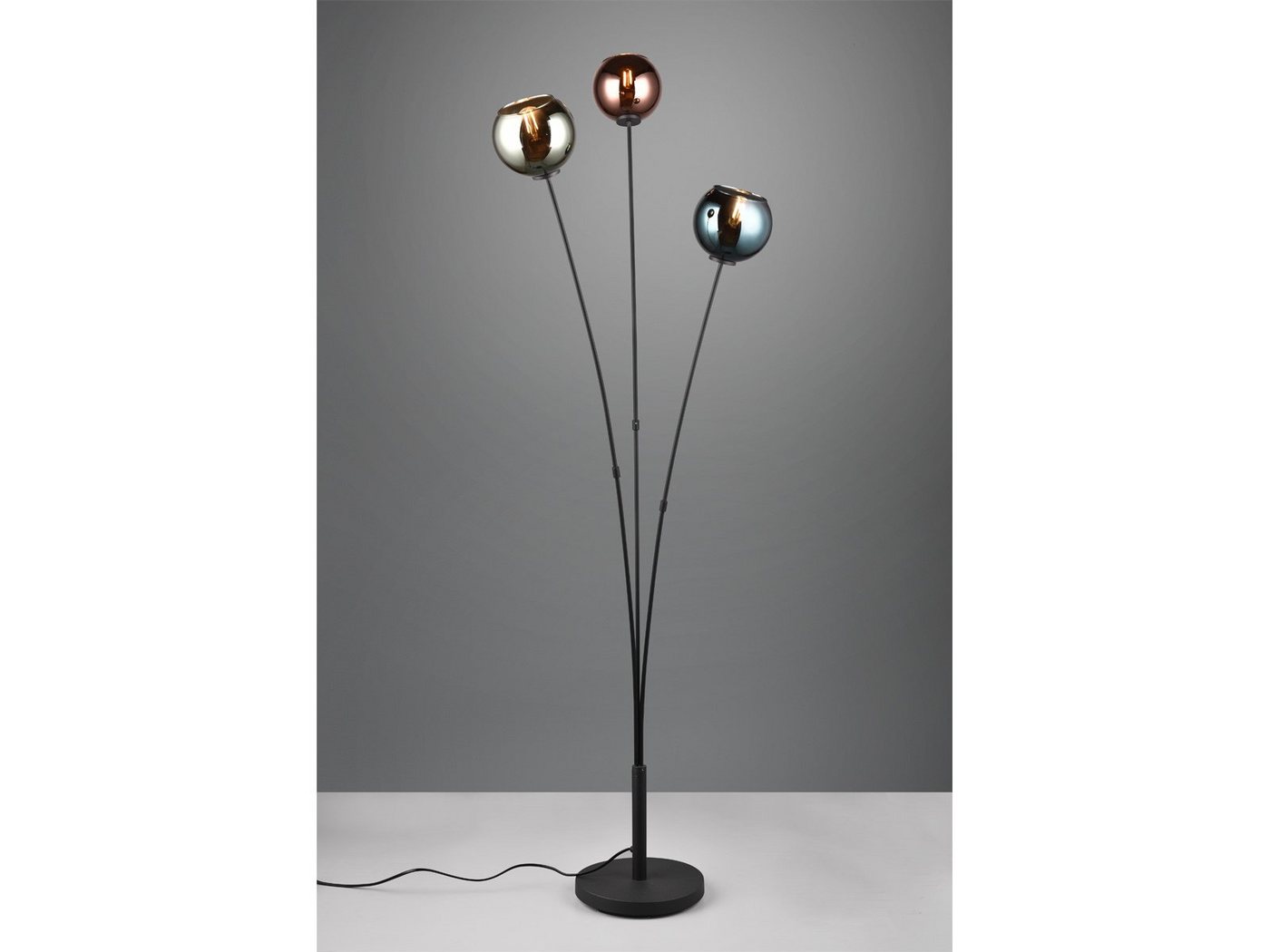 Reality Leuchten LED Stehlampe mit bunten Glaskugeln, Höhe 150cm, dimmbar, LED wechselbar, warmweiß, ausgefallene moderne Wohnzimmer-lampe stehend für Ecke, ink – Bild 3 von 5