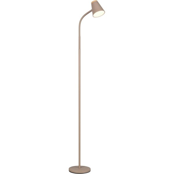 Reality Leuchten LED Stehlampe PONGO, LED Stehleuchte mit ON/OFF Kippschalter am Lampenschirm, 3000K, Ein-/Ausschalter, LED fest integriert, Warmweiß, verstellb