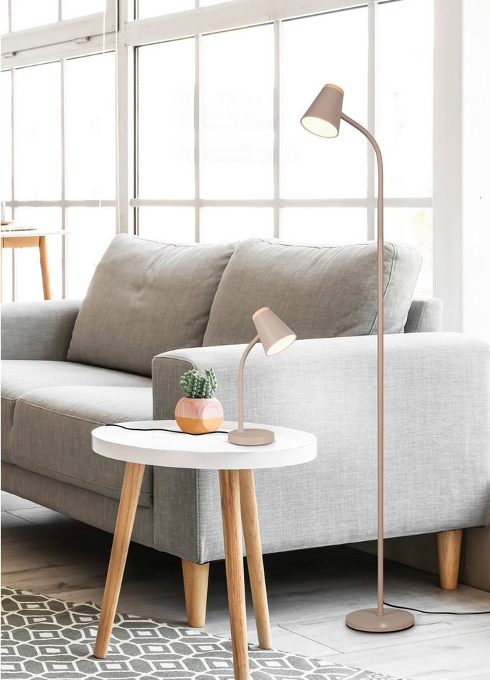 Reality Leuchten LED Stehlampe PONGO, LED Stehleuchte mit ON/OFF Kippschalter am Lampenschirm, 3000K, Ein-/Ausschalter, LED fest integriert, Warmweiß, verstellb – Bild 2 von 5