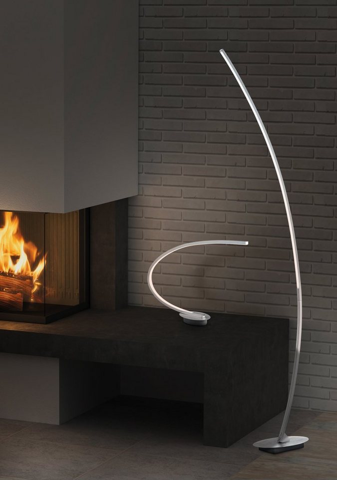Reality Leuchten LED Stehlampe Solo, LED fest integriert, Warmweiß, LED Stehleuchte in Bogenform, mit Fussschalter, 1200 Lumen – Bild 3 von 5