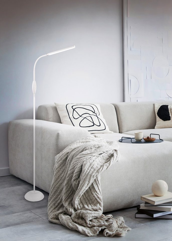Reality Leuchten LED Stehlampe TORO, LED Stehleuchte mit Flexarm, Höhe 145cm Tiefe 45cm 5W 700 Lumen, Dimmfunktion, mehrere Helligkeitsstufen, LED fest integrie – Bild 2 von 5