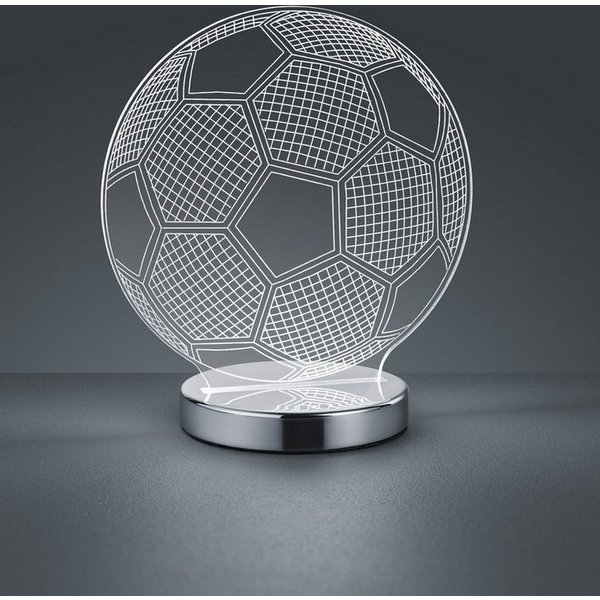 Reality Leuchten LED Tischleuchte Ball, mehrere Helligkeitsstufen, LED fest integriert, Farbwechsler, Tischlampe in Fussball-Optik, Lichtfarbe wechselbar 3000 b