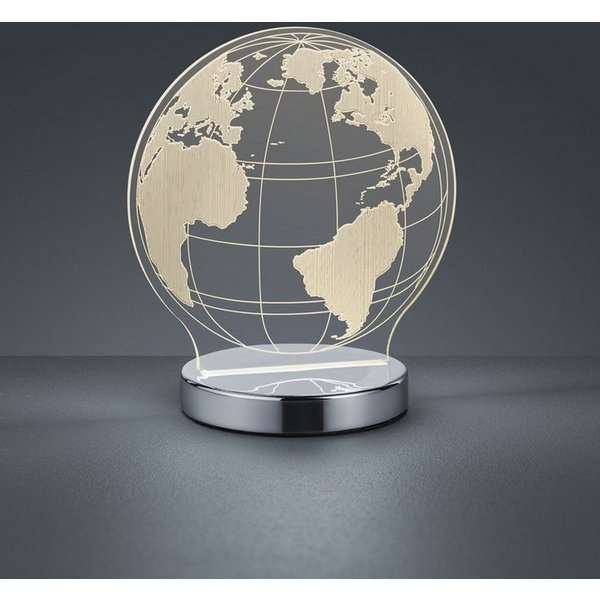 Reality Leuchten LED Tischleuchte Globe, Farbwechsel, LED fest integriert, Farbwechsler, Tischlampe, Weltkugel Design, Acrylplatte, Lichtfarbe einstellbar