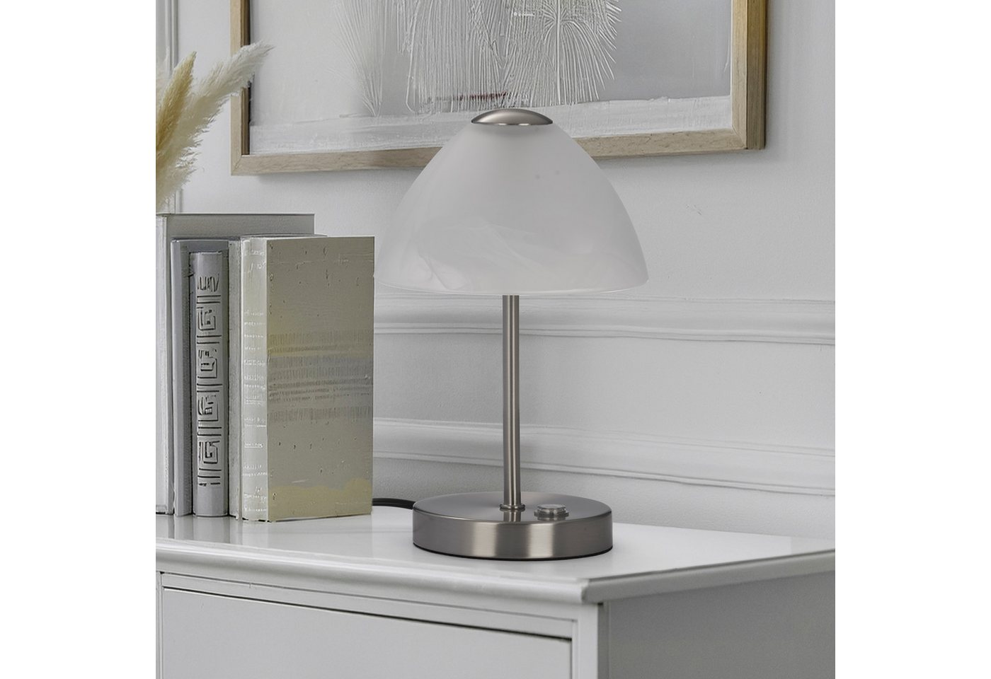 Reality Leuchten LED Tischleuchte Queen, Dimmfunktion, LED fest integriert, Warmweiß, Tischlampe mit 4 fach TOUCH-Dimmer in klassischem Design – Bild 2 von 5