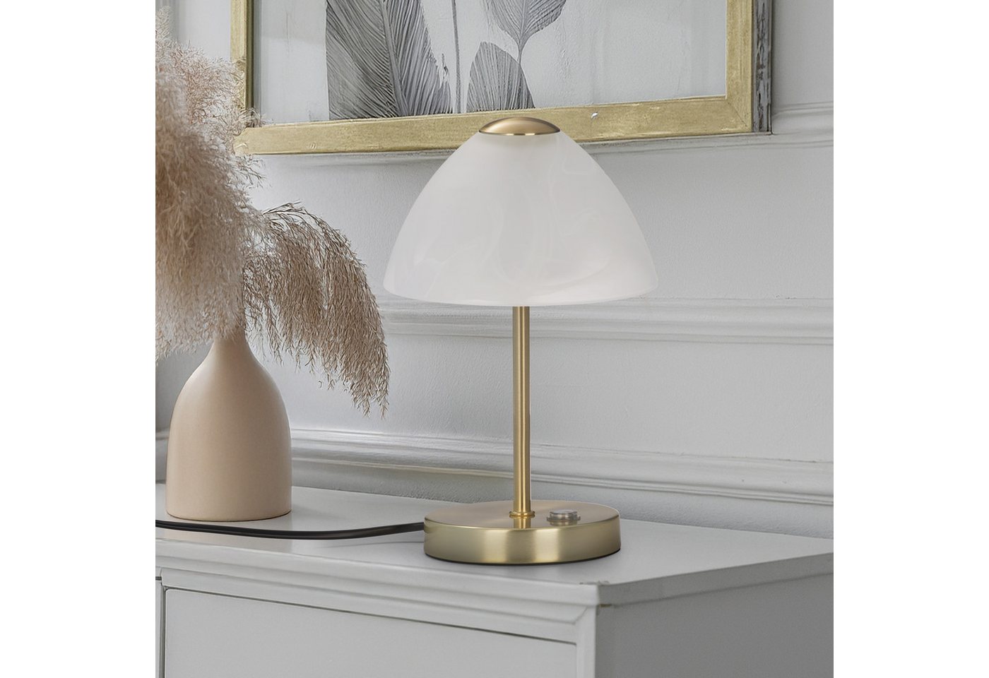 Reality Leuchten LED Tischleuchte Queen, Dimmfunktion, LED fest integriert, Warmweiß, Tischlampe mit 4 fach TOUCH-Dimmer in klassischem Design – Bild 2 von 5
