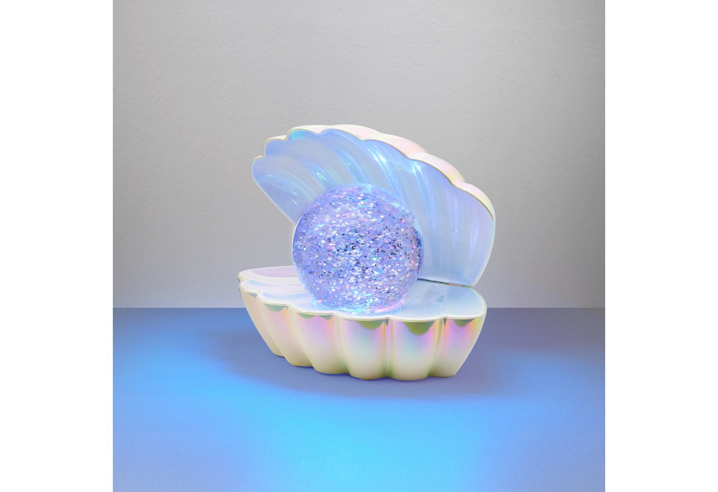 Reality Leuchten LED Tischleuchte SHELLY, Deko Tischlampe in Muschelform mit RGB Farbwechsel, 0,8W 15Lm, Ein-/Ausschalter, Farbwechsel, USB-Ladefunktion, LED fe – Bild 3 von 5