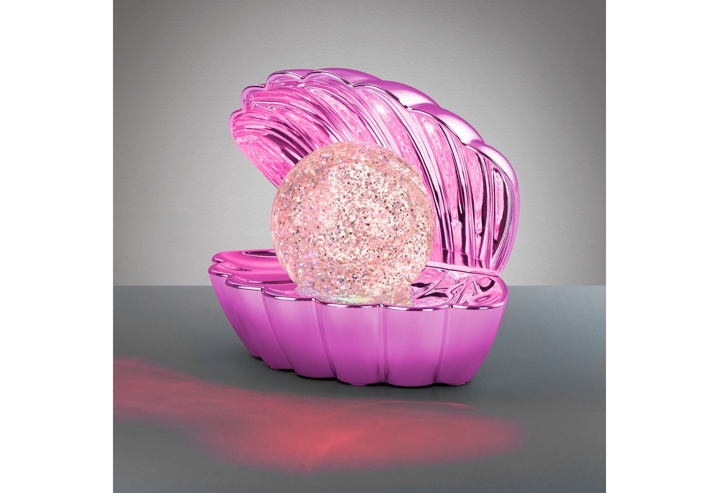 Reality Leuchten LED Tischleuchte SHELLY, Deko Tischlampe in Muschelform mit RGB Farbwechsel, 0,8W 15Lm, Ein-/Ausschalter, Farbwechsel, USB-Ladefunktion, LED fe – Bild 5 von 5