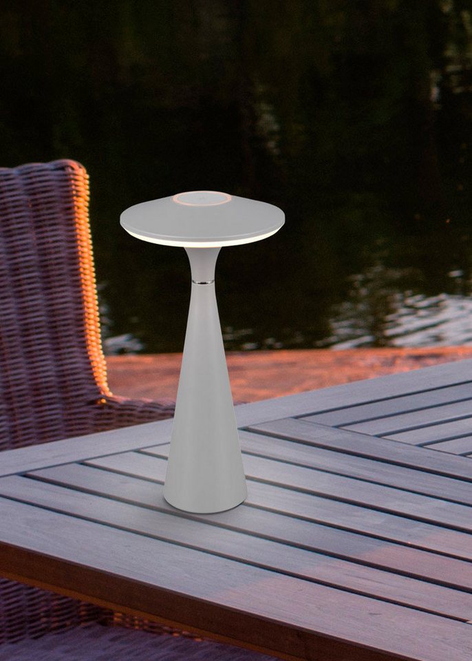 Reality Leuchten LED Tischleuchte TORREZ, Dimmfunktion, USB-Ladefunktion, LED fest integriert, warmweiß - kaltweiß, in-Outdoor Akku Tischlampe mit USB-C, dimmba – Bild 4 von 5