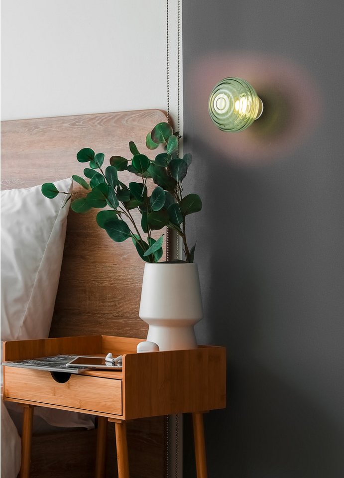 Reality Leuchten LED Wandleuchte EARL, runde Akku Wandlampe mit Touchdimmer, USB-Anschluss Ø 15,5cm, Dimmfunktion, USB-Ladefunktion, mehrere Helligkeitsstufen,  – Bild 2 von 5