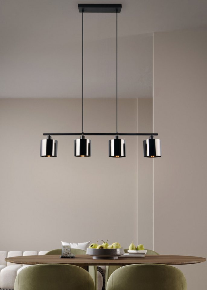 Reality Leuchten Pendelleuchte JASON, Hängelampe Esszimmerlampe, 4-flammig, exkl. 4xE14 max 10W, Leuchtmittel wechselbar, warmweiß - kaltweiß, höhenverstellbar  – Bild 3 von 5