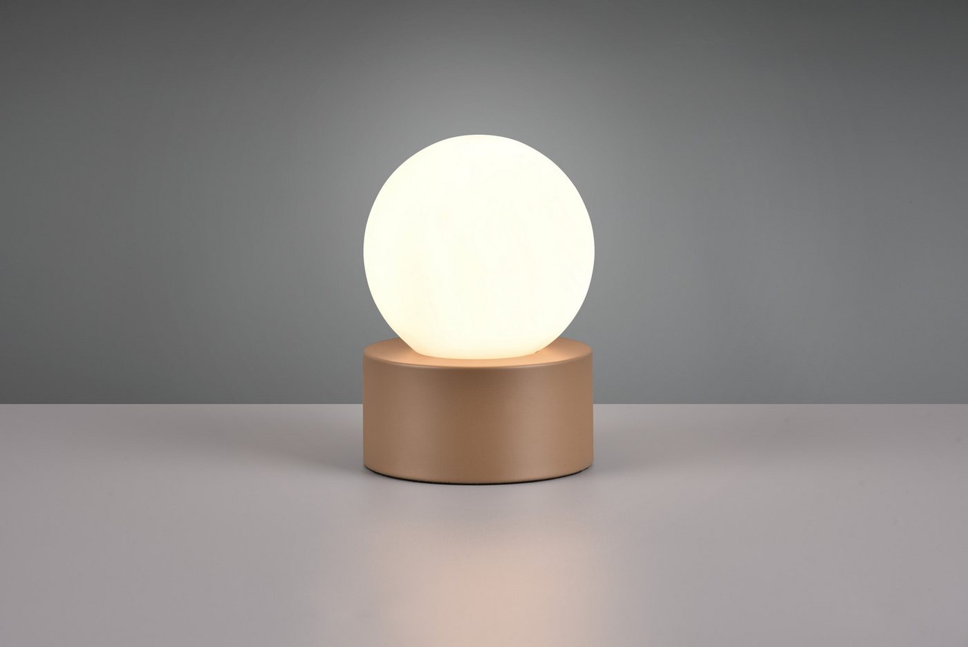 Reality Leuchten Schreibtischlampe COUNTESS, Tischleuchte Glas Kugel exkl 1x E14 max 25W Nachttischlampe, Ein-/Ausschalter, Leuchtmittel wechselbar, warmweiß -  – Bild 3 von 5