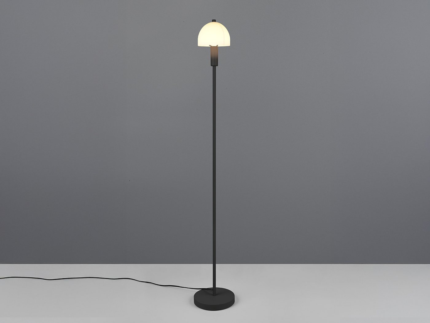 Reality Leuchten Stehlampe, ohne Leuchtmittel, klein mit Metall-Fuß & Lampenschirm Glas stehend für Ecke, Höhe 120cm – Bild 2 von 5