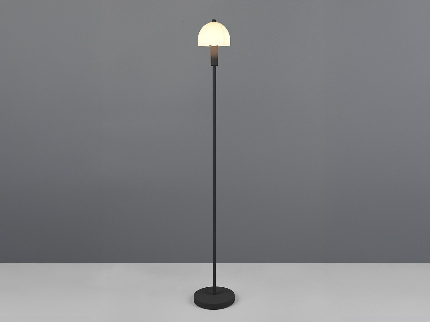 Reality Leuchten Stehlampe, ohne Leuchtmittel, klein mit Metall-Fuß & Lampenschirm Glas stehend für Ecke, Höhe 120cm – Bild 4 von 5