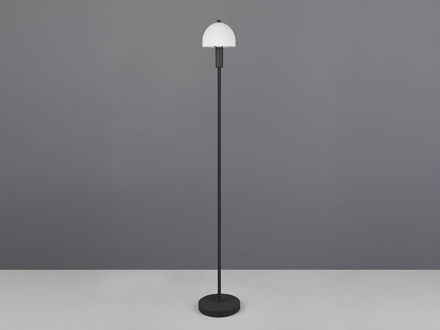 Reality Leuchten Stehlampe, ohne Leuchtmittel, klein mit Metall-Fuß & Lampenschirm Glas stehend für Ecke, Höhe 120cm – Bild 5 von 5
