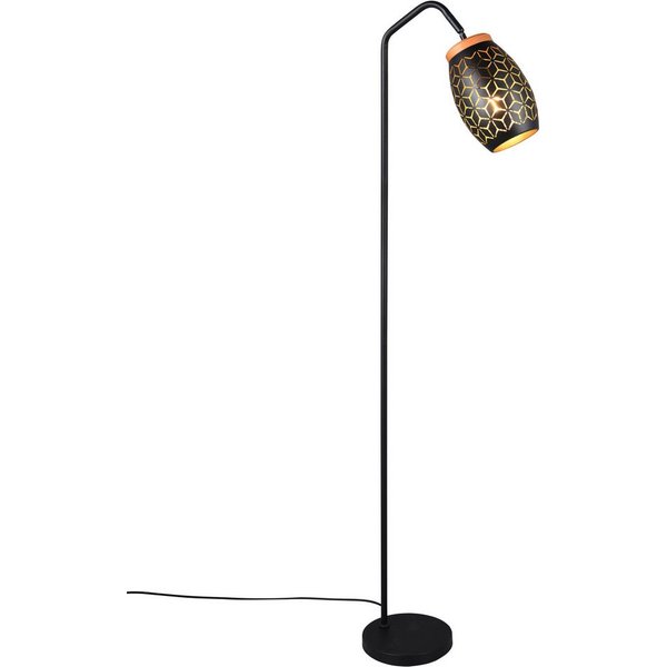 Reality Leuchten Stehlampe BIDAR, Stehleuchte Höhe 147 cm mit Fußschalter, exkl 1x E27 max 10W, Leuchtmittel wechselbar, warmweiß - kaltweiß, Metall-Lampenschir