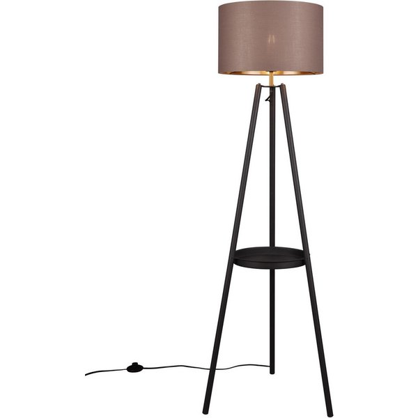 Reality Leuchten Stehlampe COLETTE, Stehleuchte Dreibein mit Ablagefläche exkl 1xE27 max 60W, Ein-/Ausschalter, Leuchtmittel wechselbar, warmweiß - kaltweiß, St