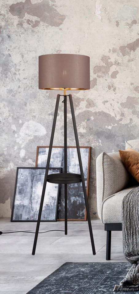 Reality Leuchten Stehlampe COLETTE, Stehleuchte Dreibein mit Ablagefläche exkl 1xE27 max 60W, Ein-/Ausschalter, Leuchtmittel wechselbar, warmweiß - kaltweiß, St – Bild 2 von 5