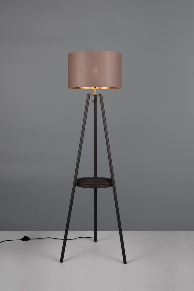 Reality Leuchten Stehlampe COLETTE, Stehleuchte Dreibein mit Ablagefläche exkl 1xE27 max 60W, Ein-/Ausschalter, Leuchtmittel wechselbar, warmweiß - kaltweiß, St – Bild 4 von 5