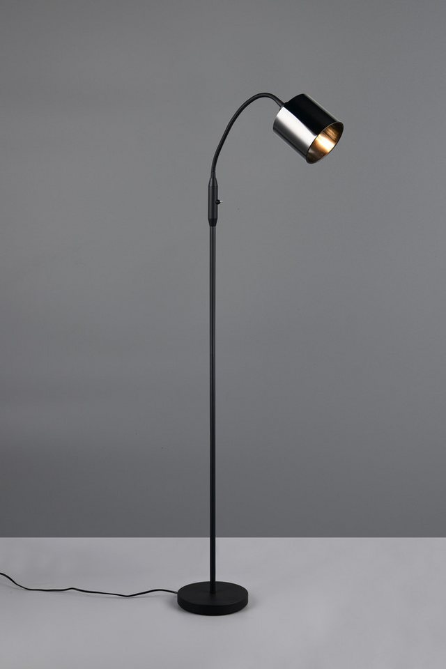 Reality Leuchten Stehlampe JASON, Stehleuchte 1-flammig exkl 1x E14 max 10W, Höhe 130cm, Ø 20cm, Ein-/Ausschalter, Leuchtmittel wechselbar, warmweiß - kaltweiß, – Bild 5 von 5