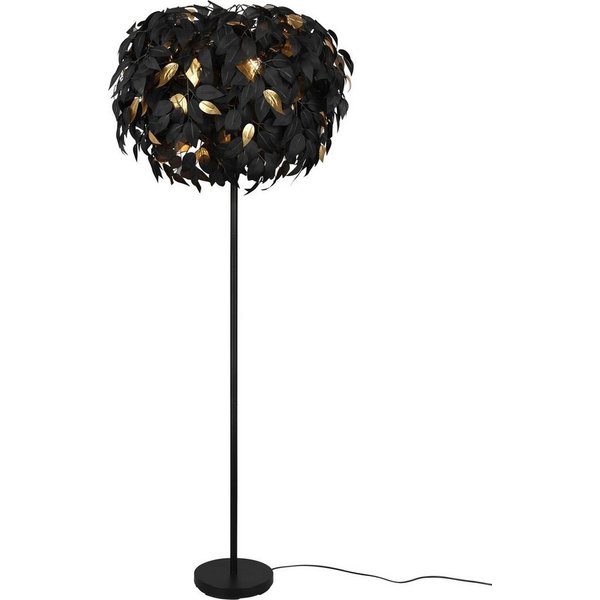 Reality Leuchten Stehlampe Leavy, ohne Leuchtmittel, warmweiß - kaltweiß, Stehleuchte Blatt Design, Fußschalter, exkl 3xE14 max 28W