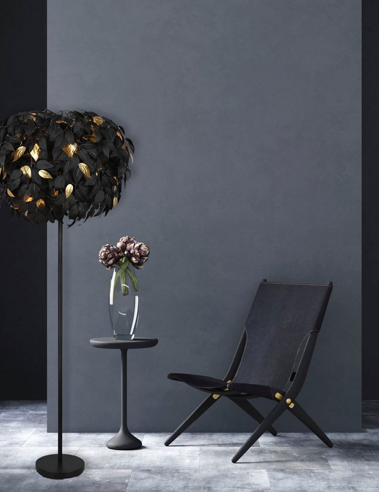 Reality Leuchten Stehlampe Leavy, ohne Leuchtmittel, warmweiß - kaltweiß, Stehleuchte Blatt Design, Fußschalter, exkl 3xE14 max 28W – Bild 2 von 5