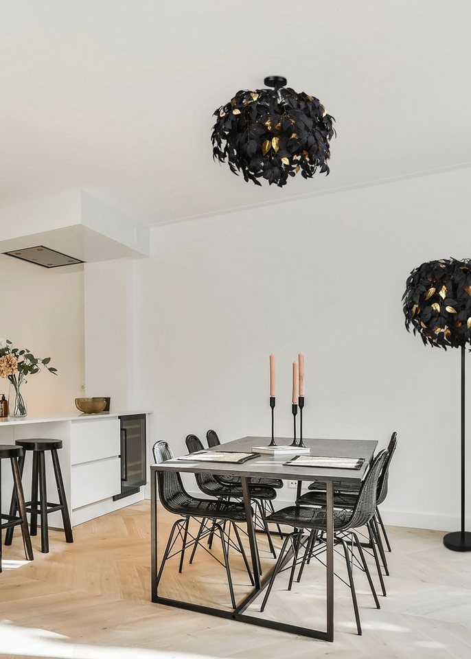 Reality Leuchten Stehlampe Leavy, ohne Leuchtmittel, warmweiß - kaltweiß, Stehleuchte Blatt Design, Fußschalter, exkl 3xE14 max 28W – Bild 4 von 5