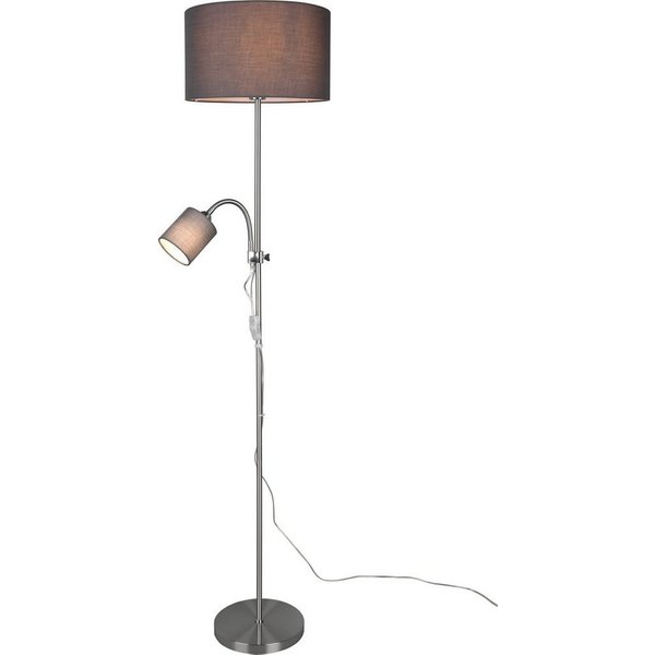 Reality Leuchten Stehlampe OWEN, Ein-/Ausschalter, ohne Leuchtmittel, Getrennt schaltbar, Lesearm flexibel, Höhe 160 cm