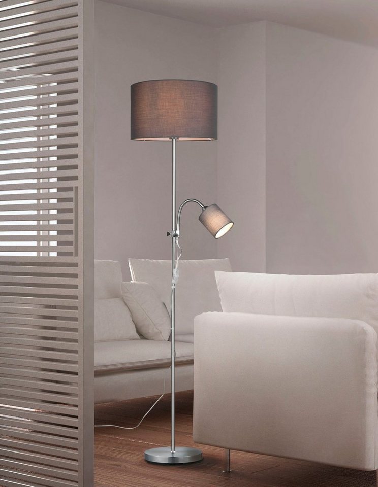 Reality Leuchten Stehlampe OWEN, Ein-/Ausschalter, ohne Leuchtmittel, Getrennt schaltbar, Lesearm flexibel, Höhe 160 cm – Bild 2 von 5