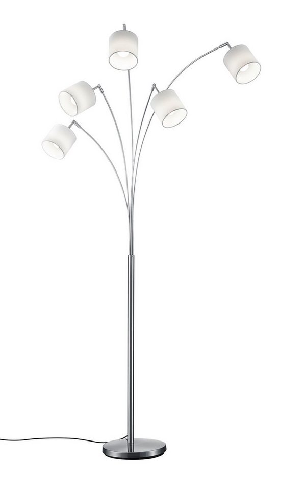 Reality Leuchten Stehlampe Tommy, Bogenleuchte 5-flammig, exkl 5x E14 max 28W, mit Fussschalter, Ein-/Ausschalter, Lesearm, Leuchtmittel wechselbar, warmweiß -  – Bild 4 von 5