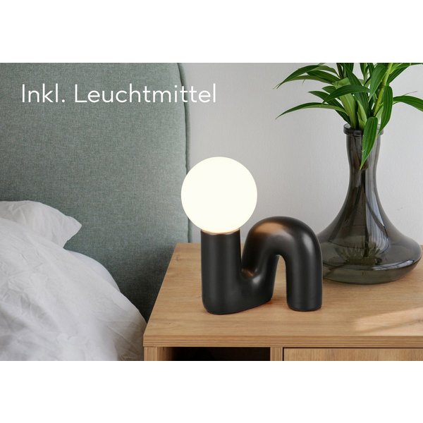 Reality Leuchten Tischleuchte QUINN, Keramik Tischlampe m. Glasschirm, Set inkl 2xG9 Leuchtmittel 3W, Ein-/Ausschalter, Leuchtmittel wechselbar, Warmweiß, Desig