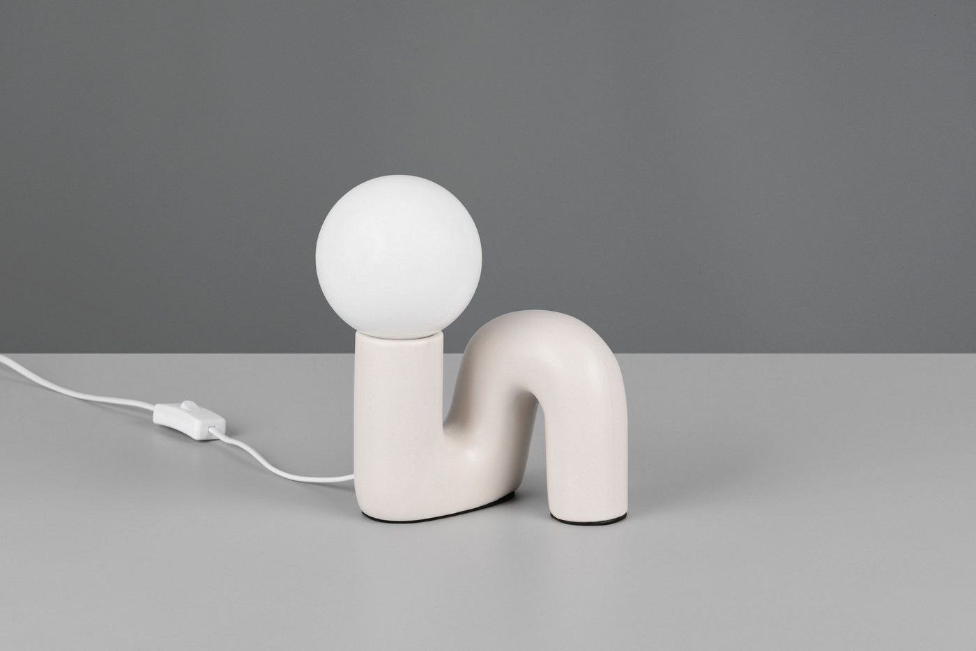 Reality Leuchten Tischleuchte QUINN, Keramik Tischlampe m. Glasschirm, ohne Leuchtmittel 1xG9 max5W, Ein-/Ausschalter, ohne Leuchtmittel, warmweiß - kaltweiß, D – Bild 4 von 5