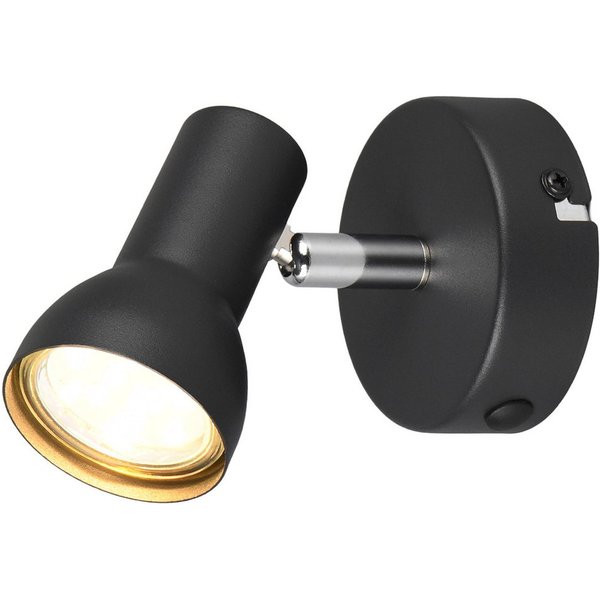 Reality Leuchten Wandstrahler, ohne Leuchtmittel, Wandleuchte-n innen, moderne Lichtspots in Schwarz, Durchmesser 8cm
