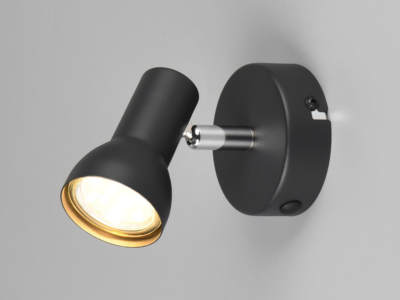 Reality Leuchten Wandstrahler, ohne Leuchtmittel, Wandleuchte-n innen, moderne Lichtspots in Schwarz, Durchmesser 8cm – Bild 2 von 5