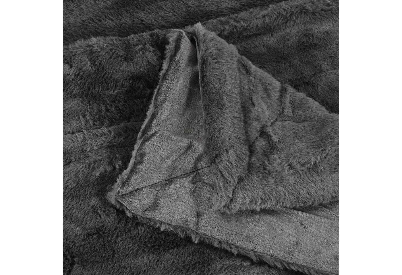 Wohndecke ELIANE, REALLaxx, flauschige XL Sofadecke 150x200cm, große Kunstfell Kuscheldecke – Bild 5 von 5