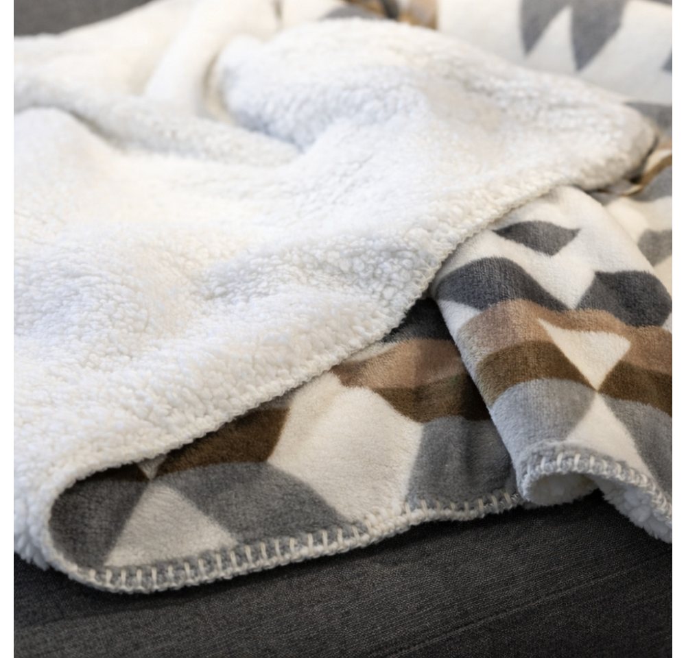 Wohndecke INKA, REALLaxx, 150 x 200 cm, Sofadecke mit geometrischen Skandi Muster, Tagesdecke – Bild 4 von 5