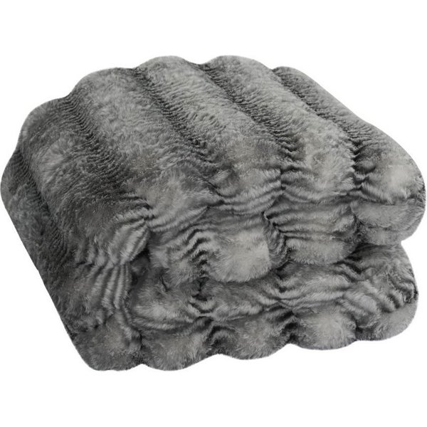 Wohndecke Waschbär-Fell Kuscheldecke, REALLaxx, 150x200 / 220x240 XXL Sofadecke Kunstfell grau, waschbar