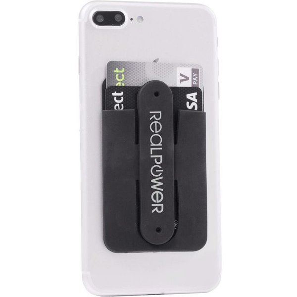 Realpower Smartphone-Halterung Smart Wallet, (Smartphone Ständer, Hülle, Kartenfach, Geldscheinfach, Ausweishülle / Ausweisfach für Handy, Smartphone, Ausweis d