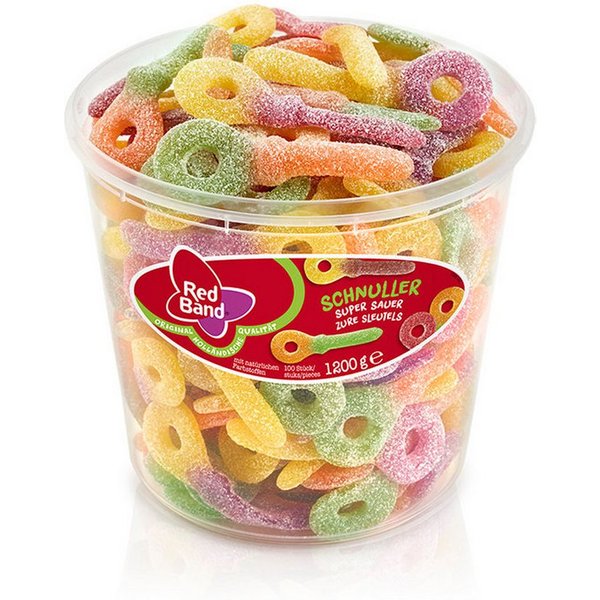 Red Band Süßigkeit, Red Band extra saure Fruchtgummi Schnuller sauer gezuckert 1200g