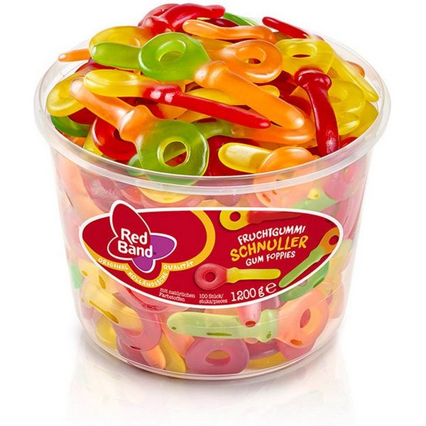 Red Band Süßigkeit, Red Band zweifarbige Fruchtgummi Schnuller mit Fruchtgeschmack 1200g